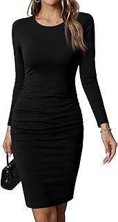 Missufe Womens Long Sleeve Dress