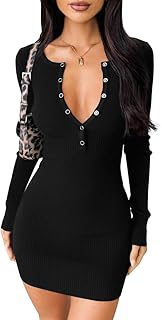 OQQ Long Sleeve Mini Dress