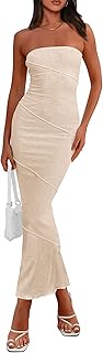 PRETTYGARDEN Womens Ribbed Maxi Dress