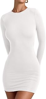 YFANG Women Bodycon Mini Dress White