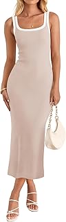 ZESICA Womens Bodycon Dress (Apricot)