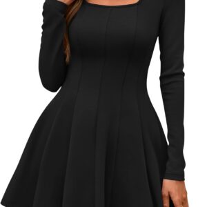 BTFBM Square Neck Elegant Dress