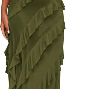 BTFBM Strapless Midi Bodycon Dress