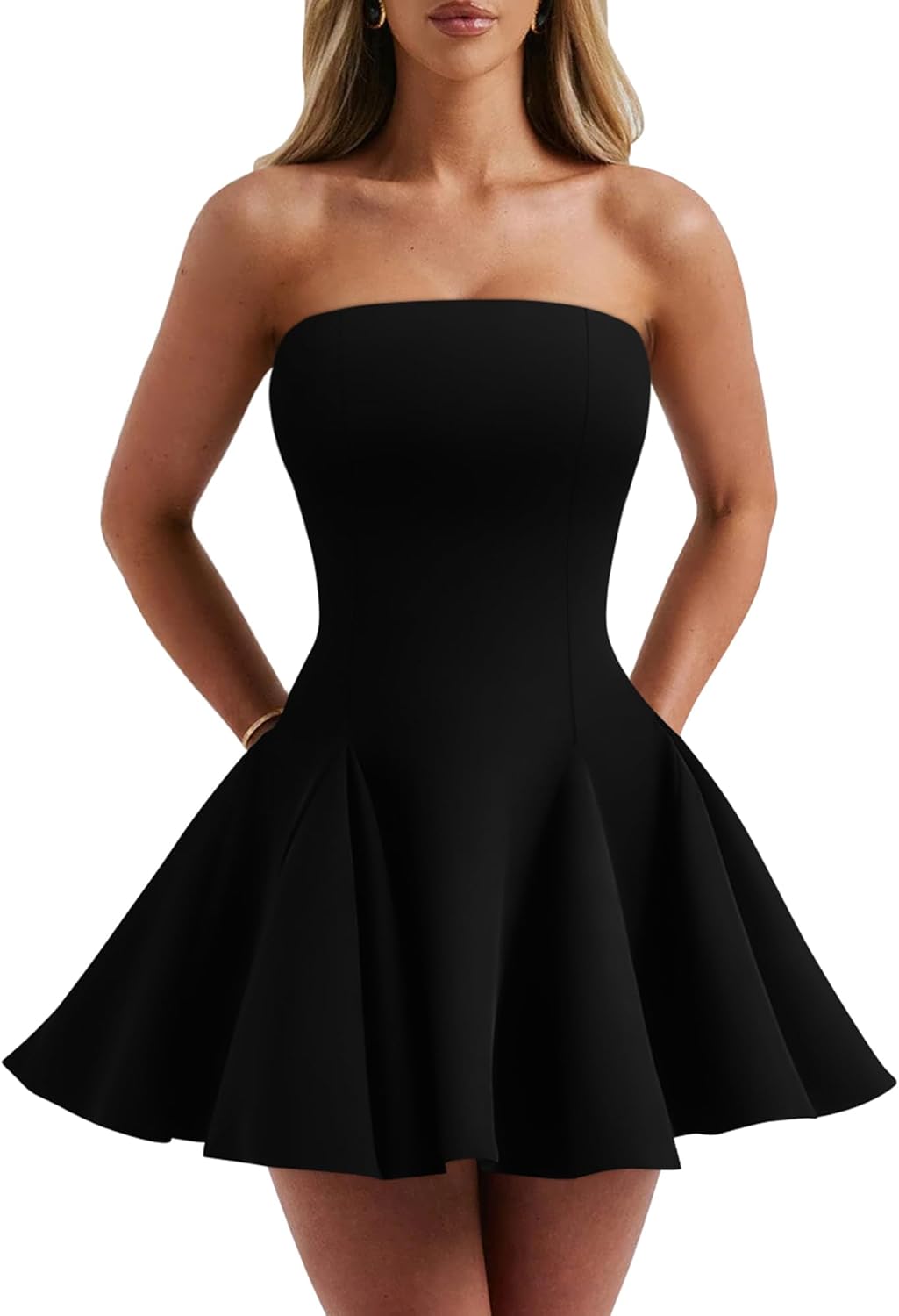 DAAWENXI Women's Sexy Strapless Dress