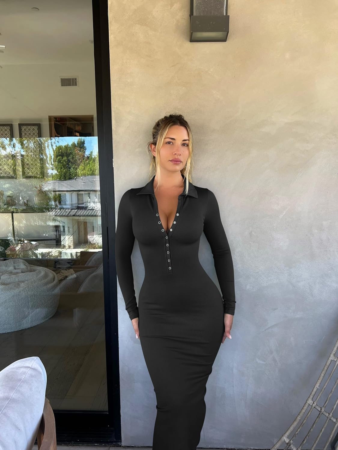 OQQ Women's Long Sleeve Maxi Dress - Image 5