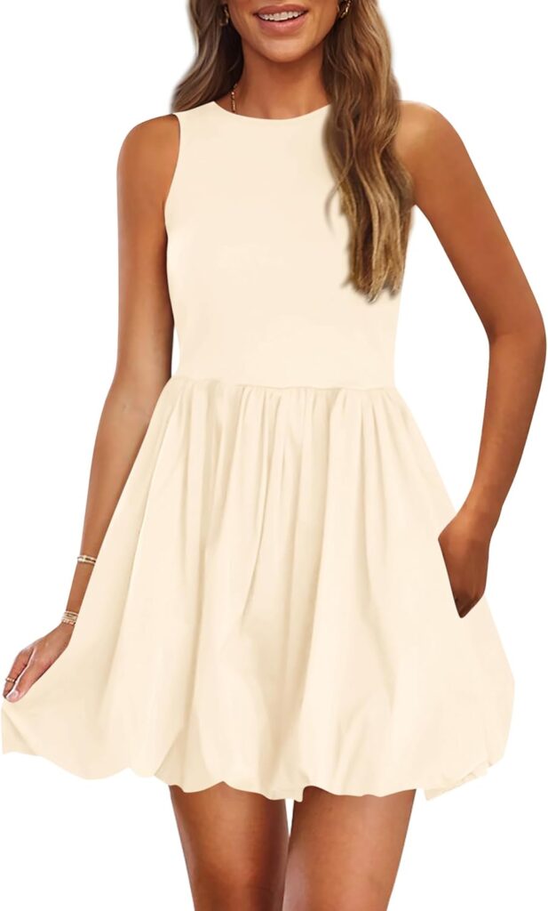 PRETTYGARDEN Summer Dresses for Women 2026 Casual Sleeveless Tank Mini Short Dress Crew Neck Bubble Sundress with Pockets PRETTYGARDEN Summer Dresses for Women 2026 Casual Sleeveless Tank Mini Short Dress Crew Neck Bubble Sundress with Pockets