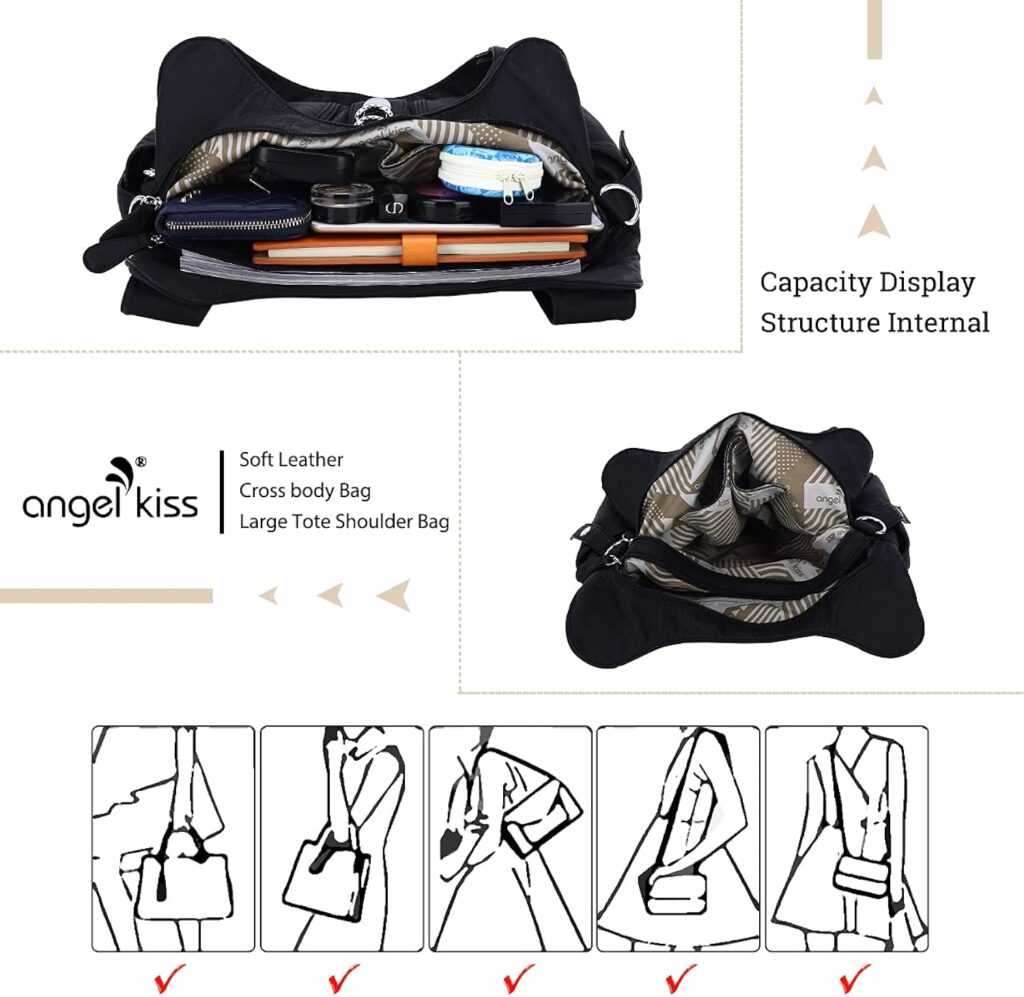 Angelkiss Hobo Purses and handbags for Women Satchel Handbag Women Purses Large Daily Shoulder Bags