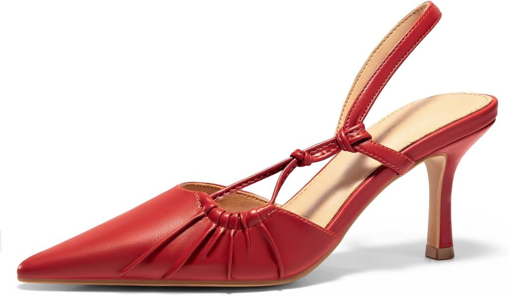 Coutgo Womens Slingback Kitten Heels Closed Pointed Toe Pumps DOrsay Wedding Party Dress Shoes Coutgo Womens Slingback Kitten Heels Closed Pointed Toe Pumps DOrsay Wedding Party Dress Shoes