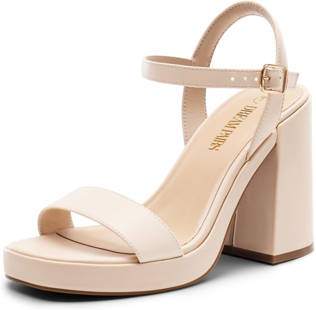 DREAM PAIRS Heels for Women Block Chunky Platform High Heels Open Toe Fashion Wedding Party Evening Prom Dance Ankle Strap Dress Pump Sandals Shoes DREAM PAIRS Heels for Women Block Chunky Platform High Heels Open Toe Fashion Wedding Party Evening Prom Dance Ankle Strap Dress Pump Sandals Shoes
