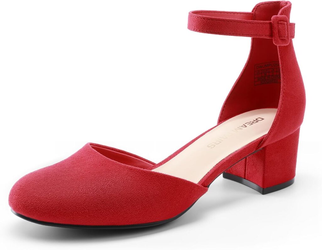 DREAM PAIRS Womens Closed Round Toe Low Block Heels Ankle Strap Chunky Heel Pumps Dress Wedding Office Party Shoes DREAM PAIRS Womens Closed Round Toe Low Block Heels Ankle Strap Chunky Heel Pumps Dress Wedding Office Party Shoes