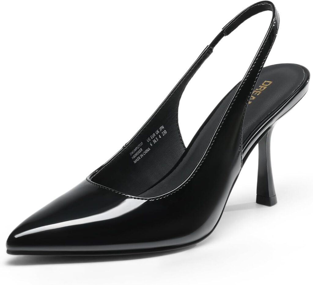 DREAM PAIRS Womens Heels Slingback Stiletto Pumps Shoes Pointed Closed Toe Kitten Heels Dress Bridal Elegant Wedding Sexy Party