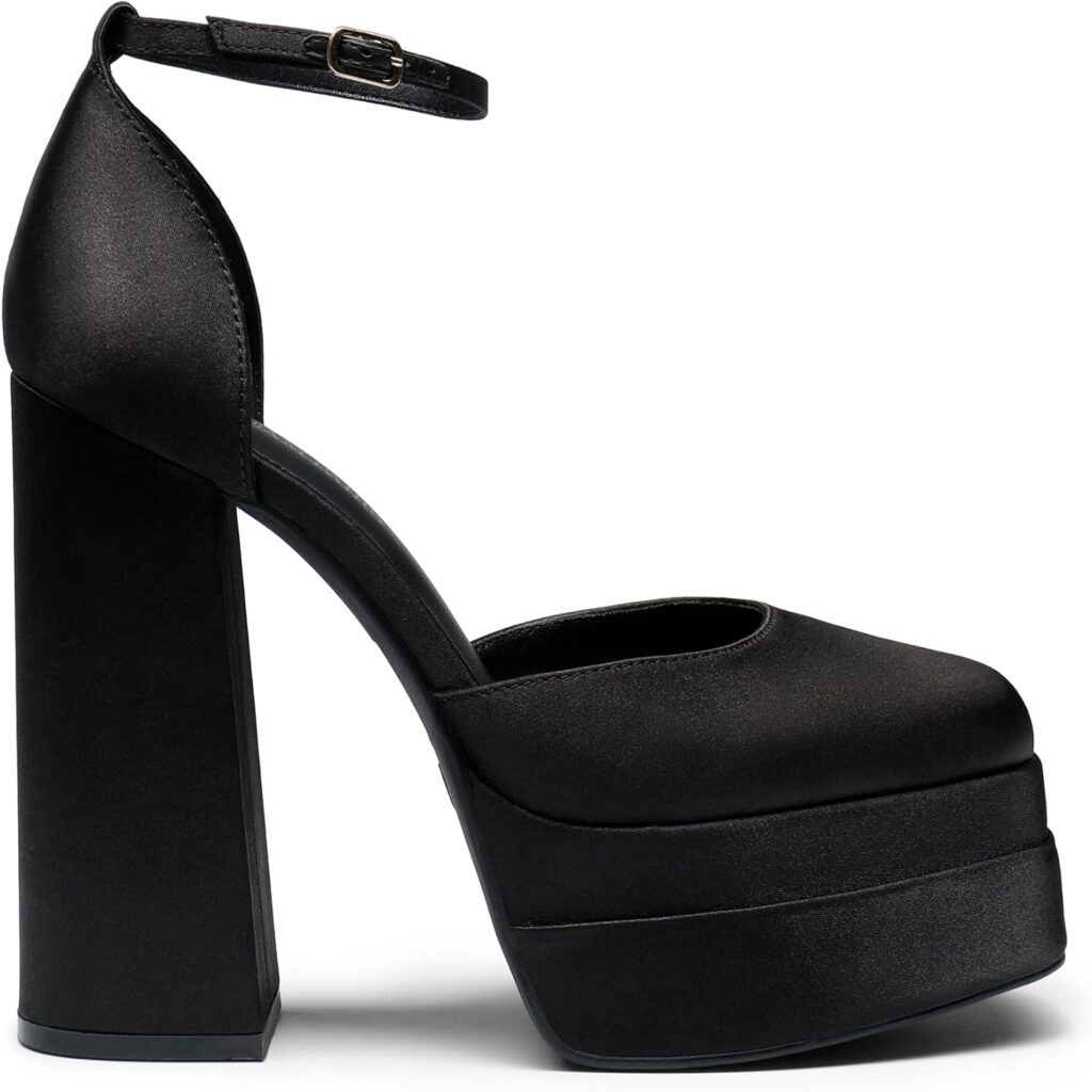 DREAM PAIRS Women’s High Chunky Platform Closed Toe Block Heels Square Toe Ankle Strap Dress Wedding Party Pumps Shoes Aurelia