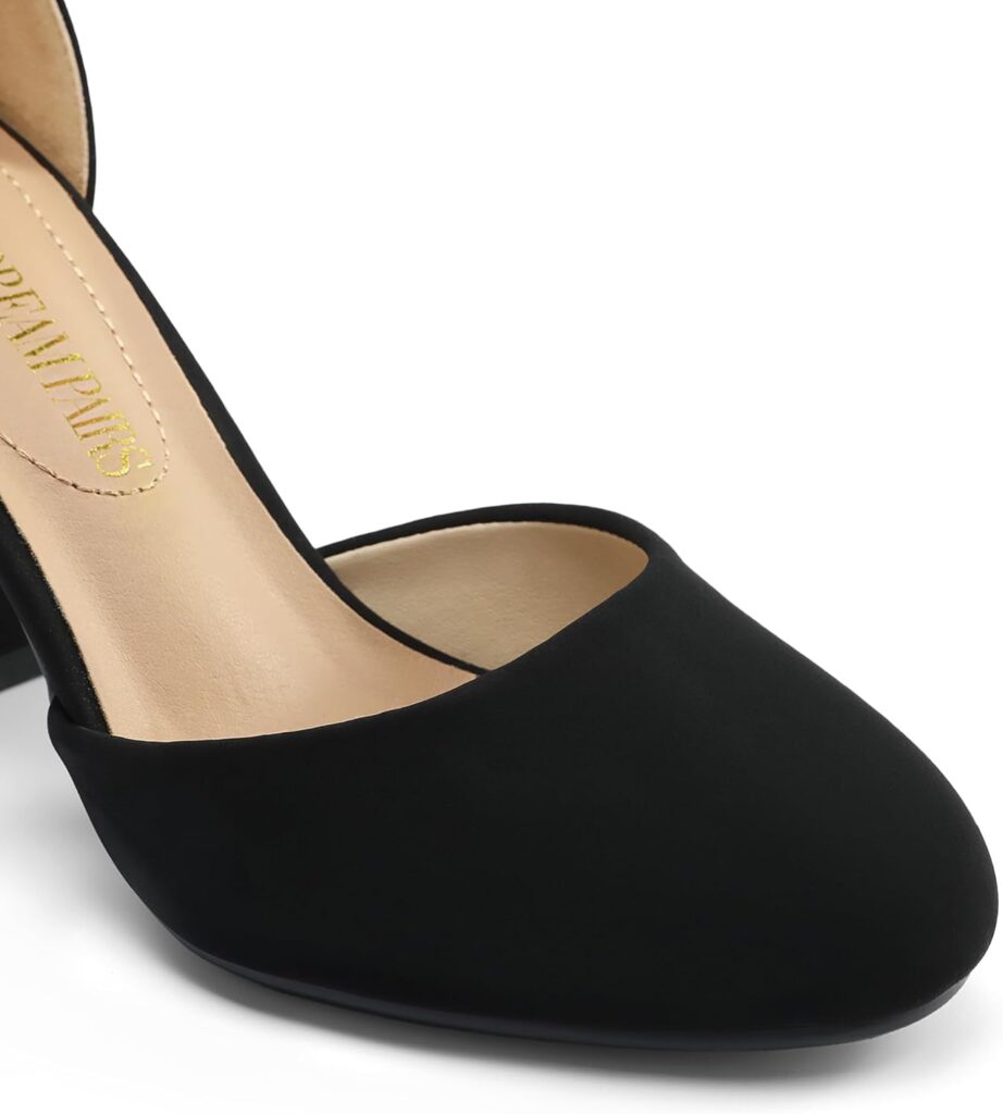 DREAM PAIRS Womens High Heel Ankle Strap Closed Toe Chunky Wedding Pumps Shoes