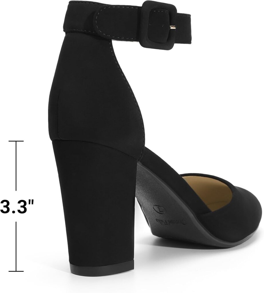 DREAM PAIRS Womens High Heel Ankle Strap Closed Toe Chunky Wedding Pumps Shoes