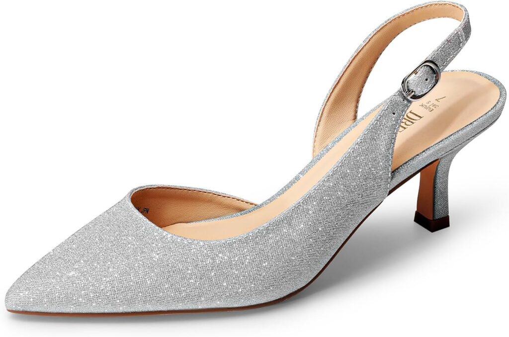 DREAM PAIRS Womens Kitten Heels Slingback Closed Pointed Toe Low Pumps Shoes Women Party Wedding Sexy Casual Dress Shoes