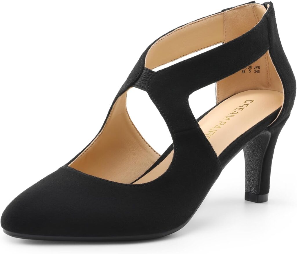 DREAM PAIRS Womens Pumps Closed Pointed Toe Kitten Heels Elegant Party Wedding Dress Shoes for Women