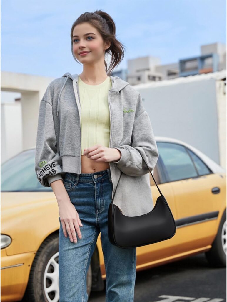 Fashion shoulder Bag for Womens Cute Hobo Tote Handbag Mini Clutch Underarm Purse for Daily Use/Work/Travel/Casual Outings