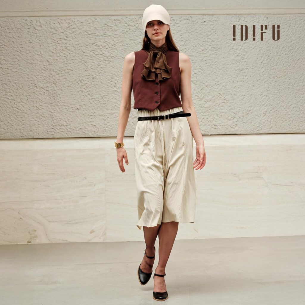 IDIFU IN3 Closed Toe Chunky High Heels Comfortable Dress Shoes for Women Pumps Vintage Heels Dressy Wedding Prom Bridal Party Work Office Business DOrsay Pumps Shoes