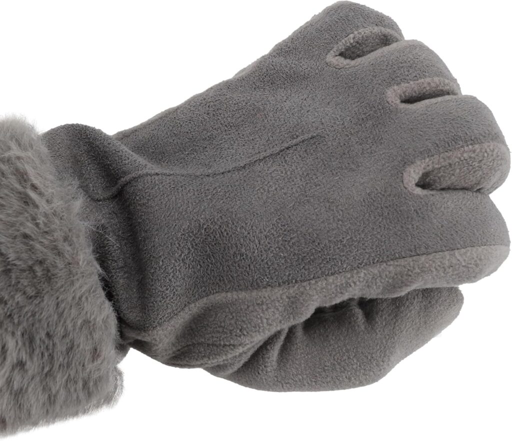 isotoner womens Water Repellent Touchscreen Stretch Mya Faux Fur Cuff Gloves