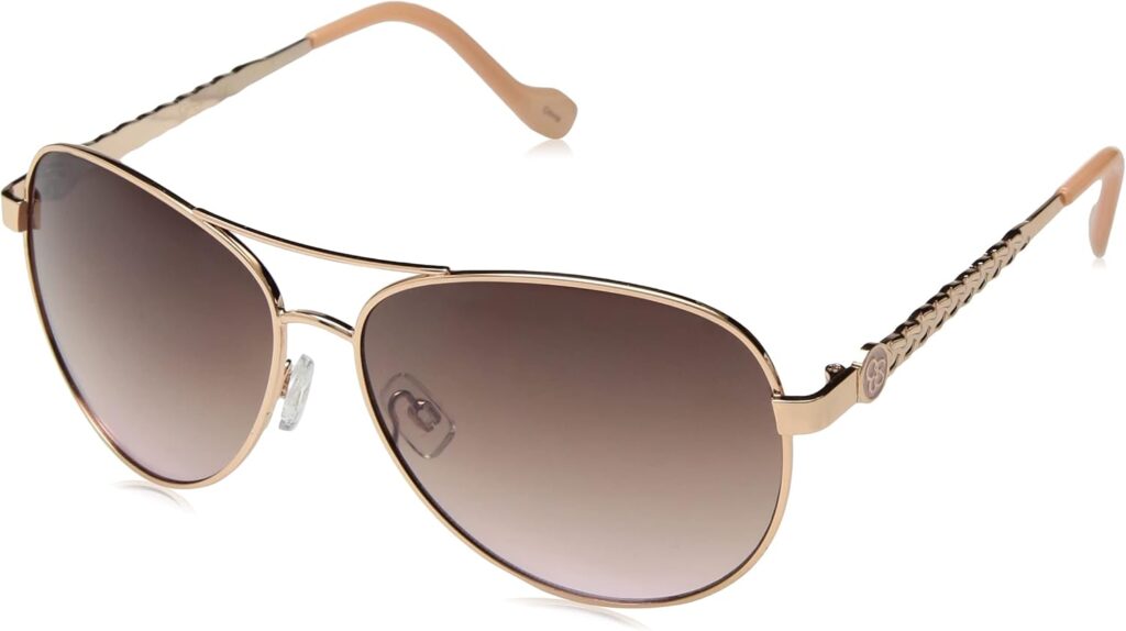 Jessica Simpson Womens J5702 Elegant Metal Aviator Pilot Sunglasses with UV400 Protection