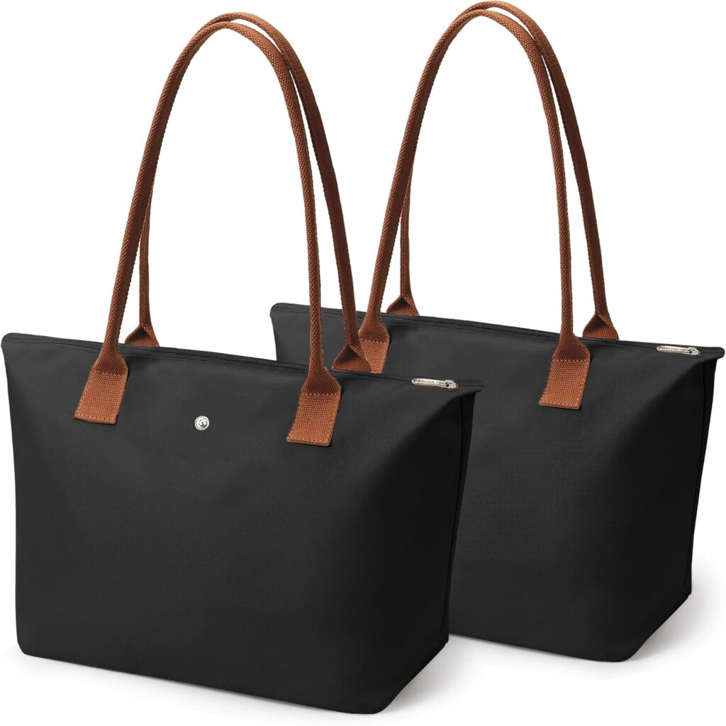 KALIDI Tote Bag for Women Nylon Top-Handle Purse,Shoulder Hobo handBag with Zipper Leisure Foldable Weekend