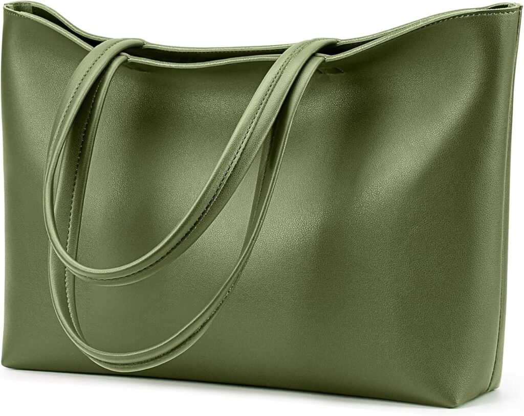 KALIDI Tote Bag Zipper Shoulder Bag Faux Leather Purses Satchel for Women Casual Handbag Work Dating College