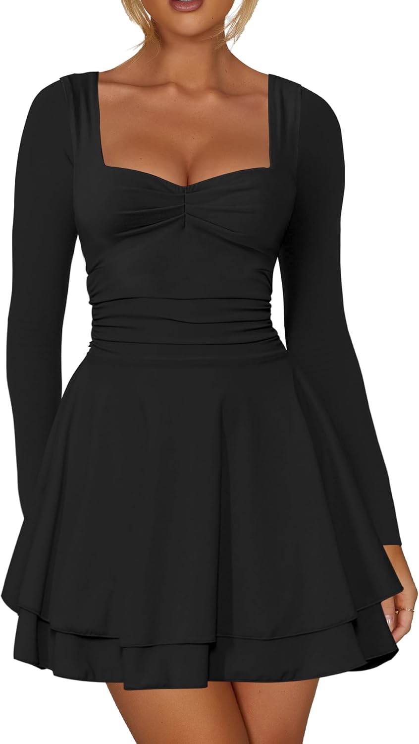 Kaximil Womens Long Sleeve Line Dress