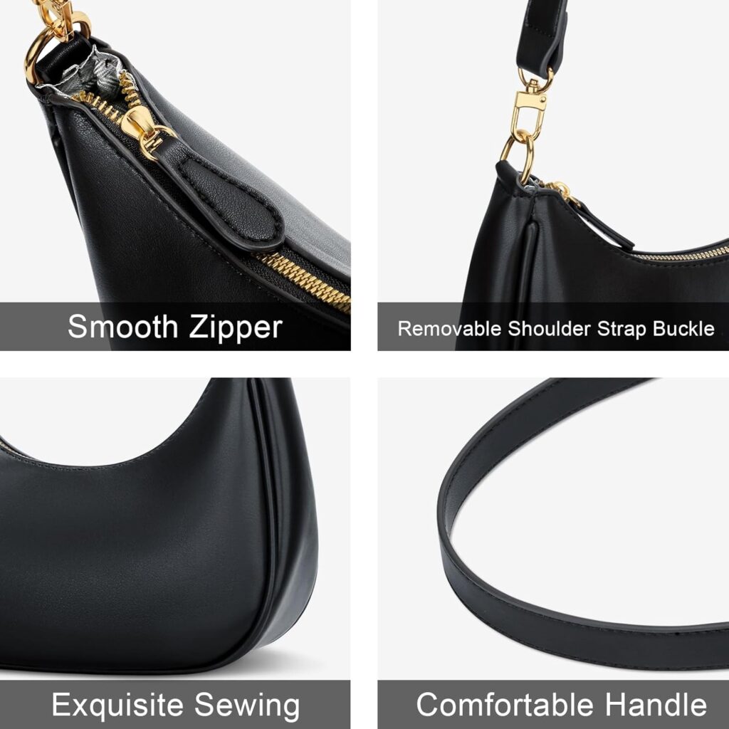 KKXIU Shoulder Bag for Women Small Purse Cute Clutch Hobo Handbag Trendy Crescent Bag