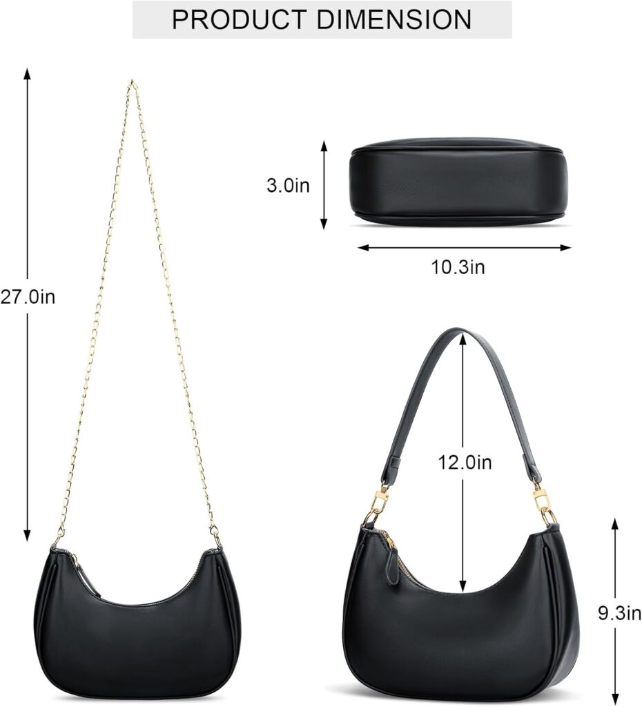 KKXIU Shoulder Bag for Women Small Purse Cute Clutch Hobo Handbag Trendy Crescent Bag