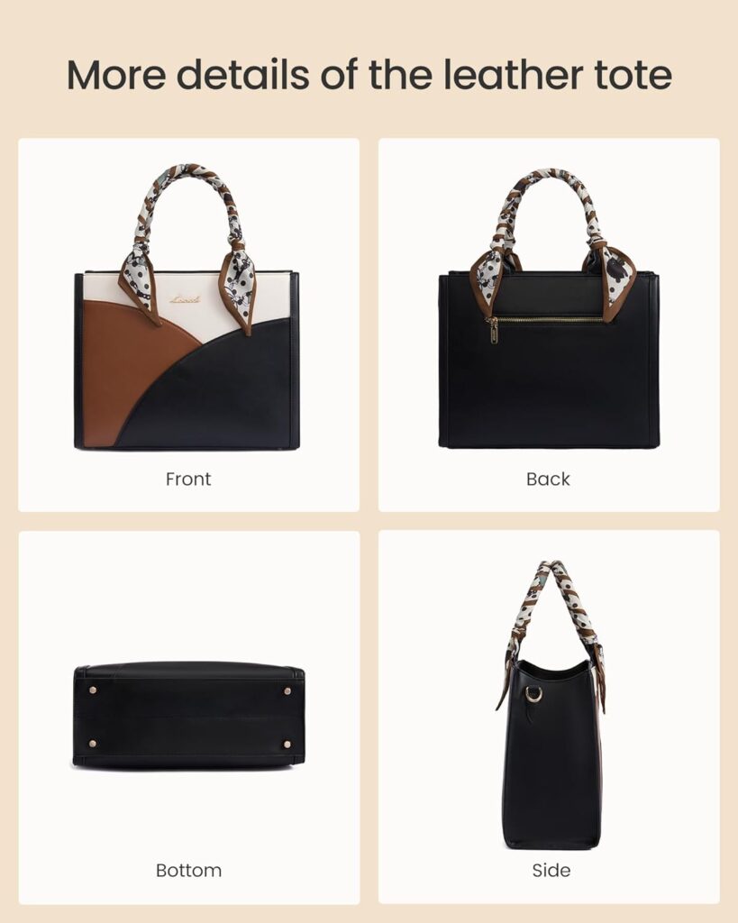 LOVEVOOK Purses and Handbags for Women, PU Leather Tote Shoulder Purse with Scarves, Satchel Top Handle Bags with Strap