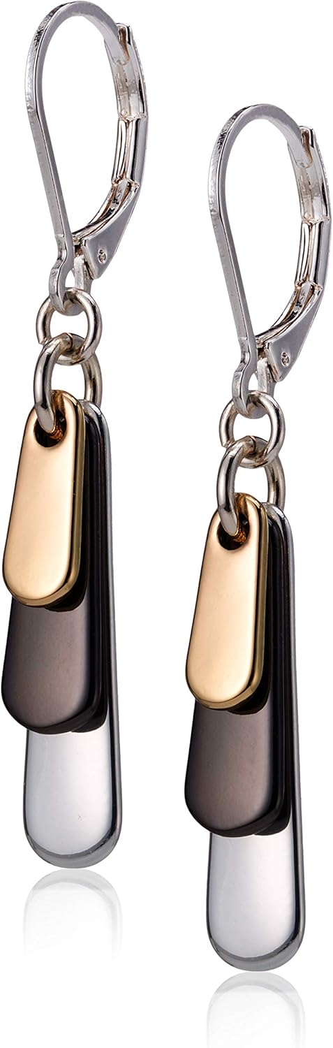 Nine West Women’s Shaky Drop Leverback Earrings Tri-Tone review