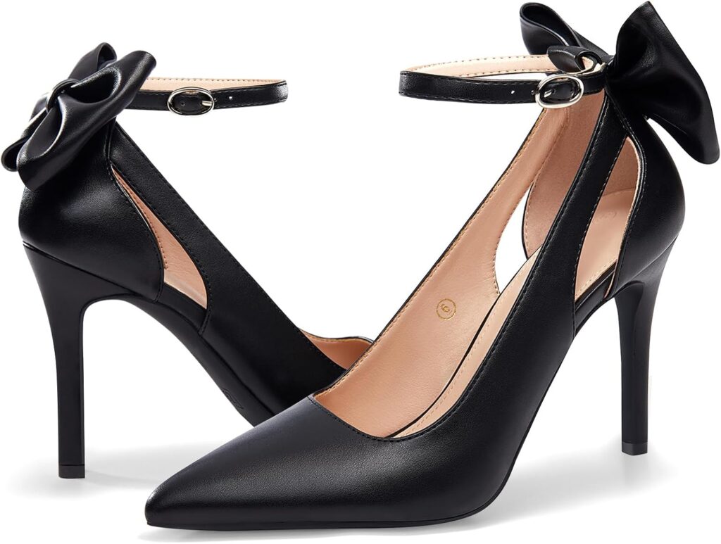 PiePieBuy Womens Pointed Toe High Heels Ankle Strap DOrsay Pumps Shoes Bow Wedding Bowtie Back Dress Sandals PiePieBuy Womens Pointed Toe High Heels Ankle Strap DOrsay Pumps Shoes Bow Wedding Bowtie Back Dress Sandals