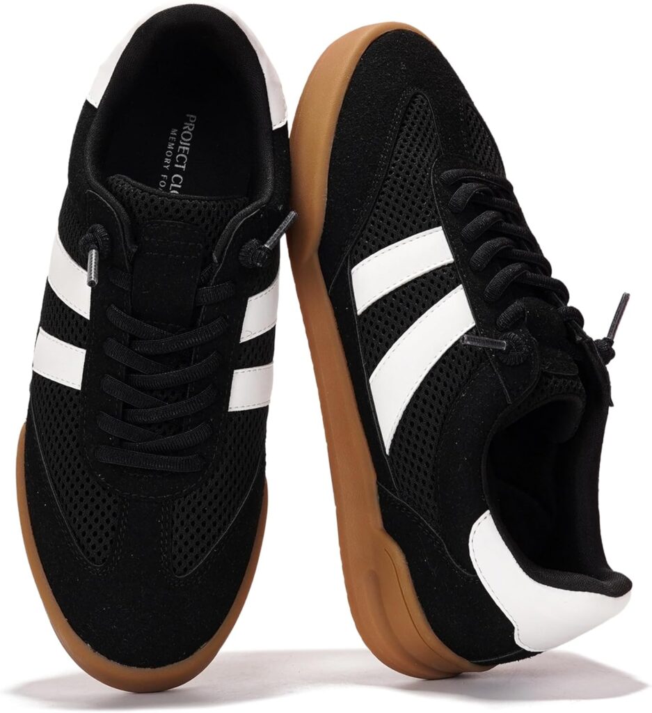 Project Cloud Genuine Leather Casual Sneakers for Women - Memory Foam Insoles Lace-Up Womens Shoes  Lightweight Womens Fashion Sneakers - Non-Slip Shoes for Women Footwear (Verdy)