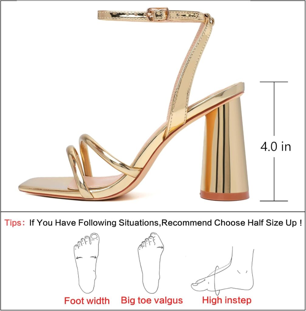 RIBONGZ Block Heels Prom Heeled Sandals for Women Chunky Square Open Toe Strappy High Heels Ankle Strap Wedding Bridal Shoes High Heel Sandals for Party Dress RIBONGZ Block Heels Prom Heeled Sandals for Women Chunky Square Open Toe Strappy High Heels Ankle Strap Wedding Bridal Shoes High Heel Sandals for Party Dress