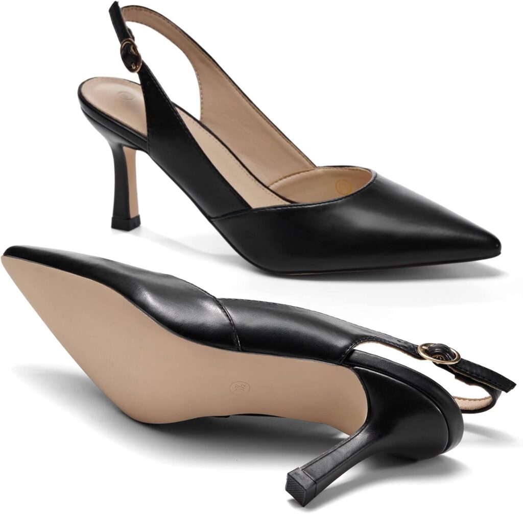 Rilista Womens Slingback Kitten Heels Closed Pointed Toe Wedding Party Dress Pumps Shoes Rilista Womens Slingback Kitten Heels Closed Pointed Toe Wedding Party Dress Pumps Shoes