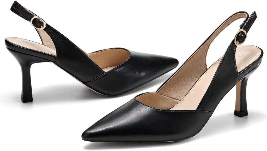 Rilista Womens Slingback Kitten Heels Closed Pointed Toe Wedding Party Dress Pumps Shoes Rilista Womens Slingback Kitten Heels Closed Pointed Toe Wedding Party Dress Pumps Shoes