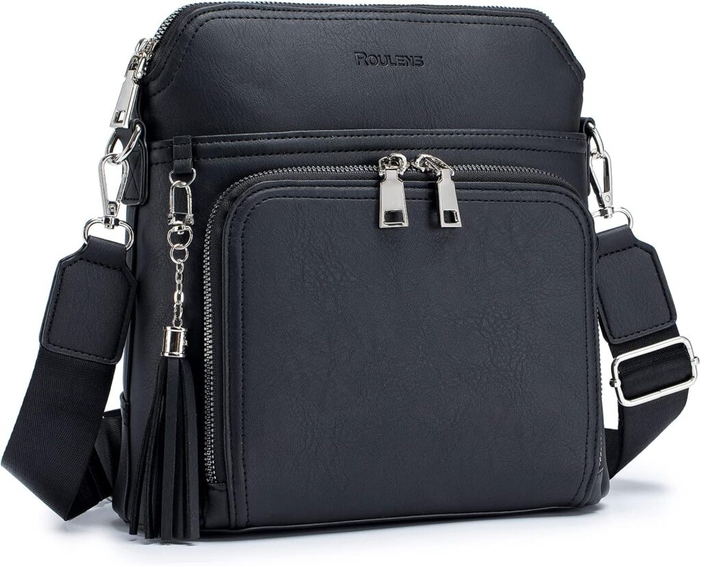 Roulens Crossbody Purse for Women Vegan Leather Medium Crossbody Wallet Bag for Travel Women Shoulder Handbags with Tassel Roulens Crossbody Purse for Women Vegan Leather Medium Crossbody Wallet Bag for Travel Women Shoulder Handbags with Tassel