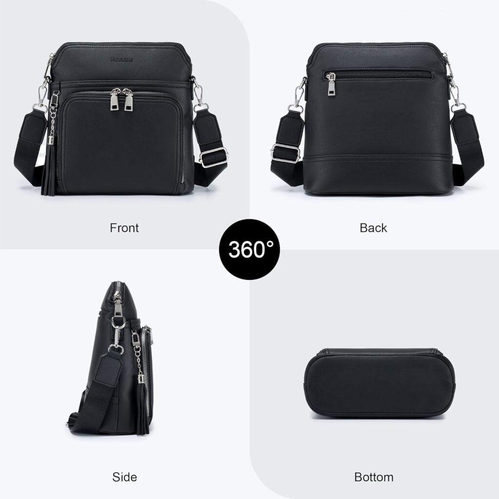 Roulens Crossbody Purse for Women Vegan Leather Medium Crossbody Wallet Bag for Travel Women Shoulder Handbags with Tassel Roulens Crossbody Purse for Women Vegan Leather Medium Crossbody Wallet Bag for Travel Women Shoulder Handbags with Tassel