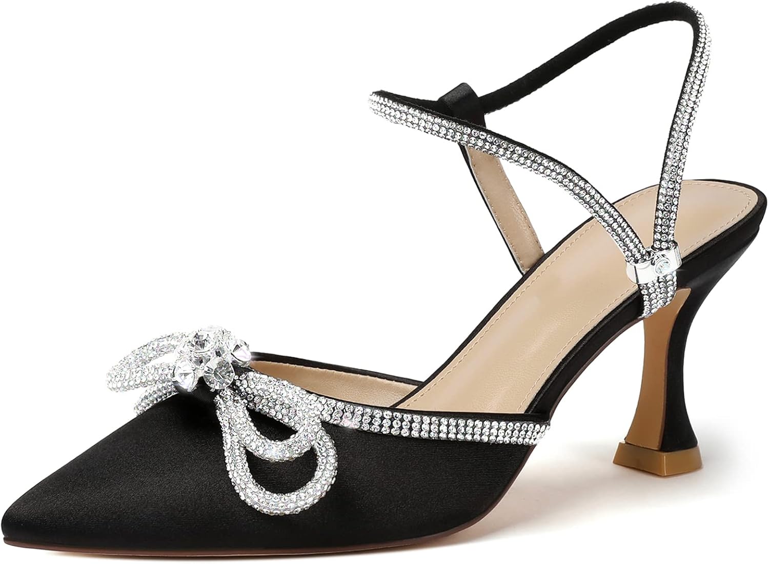 Susanny Women’s Rhinestone Slingback Kitten Heels review