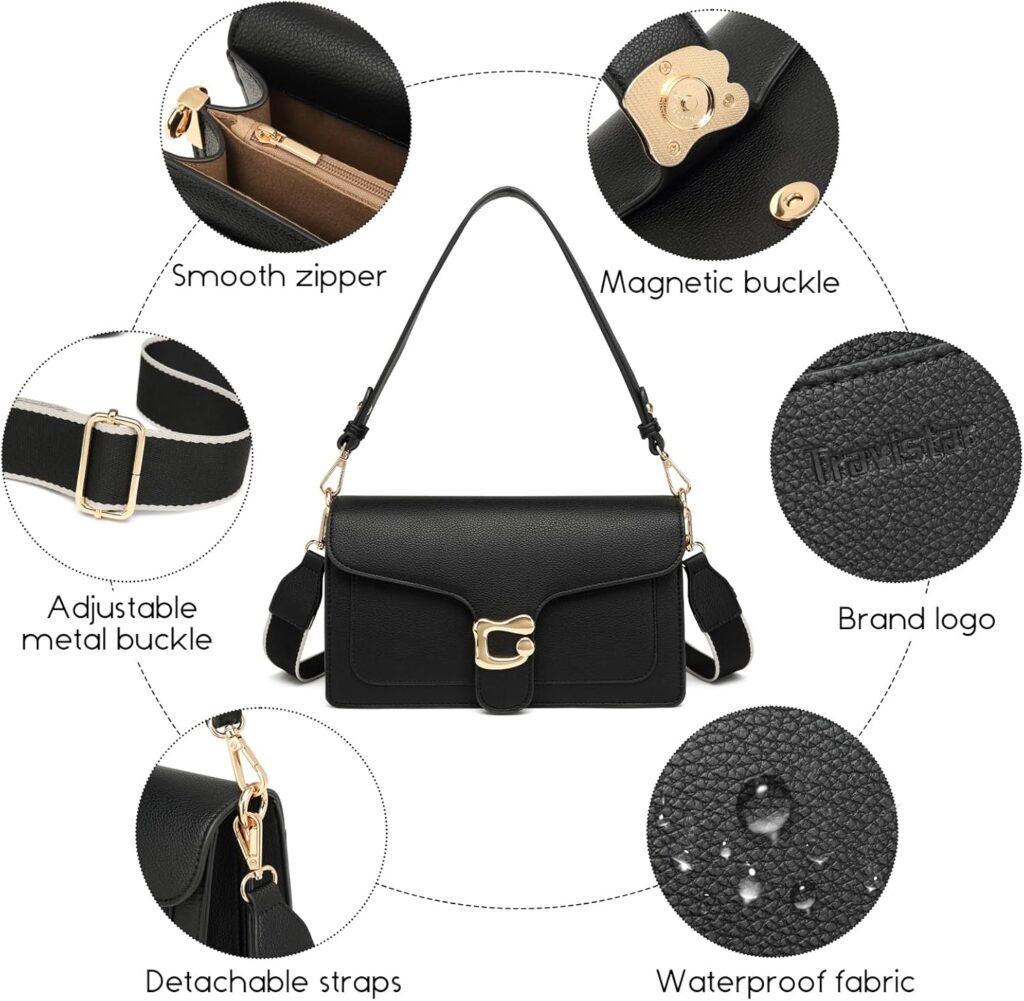 Travistar Crossbody Bags for Women Trendy - Small Cross Body Purse Shoulder Bag Leather Handbags Evening Clutch with 2 Straps