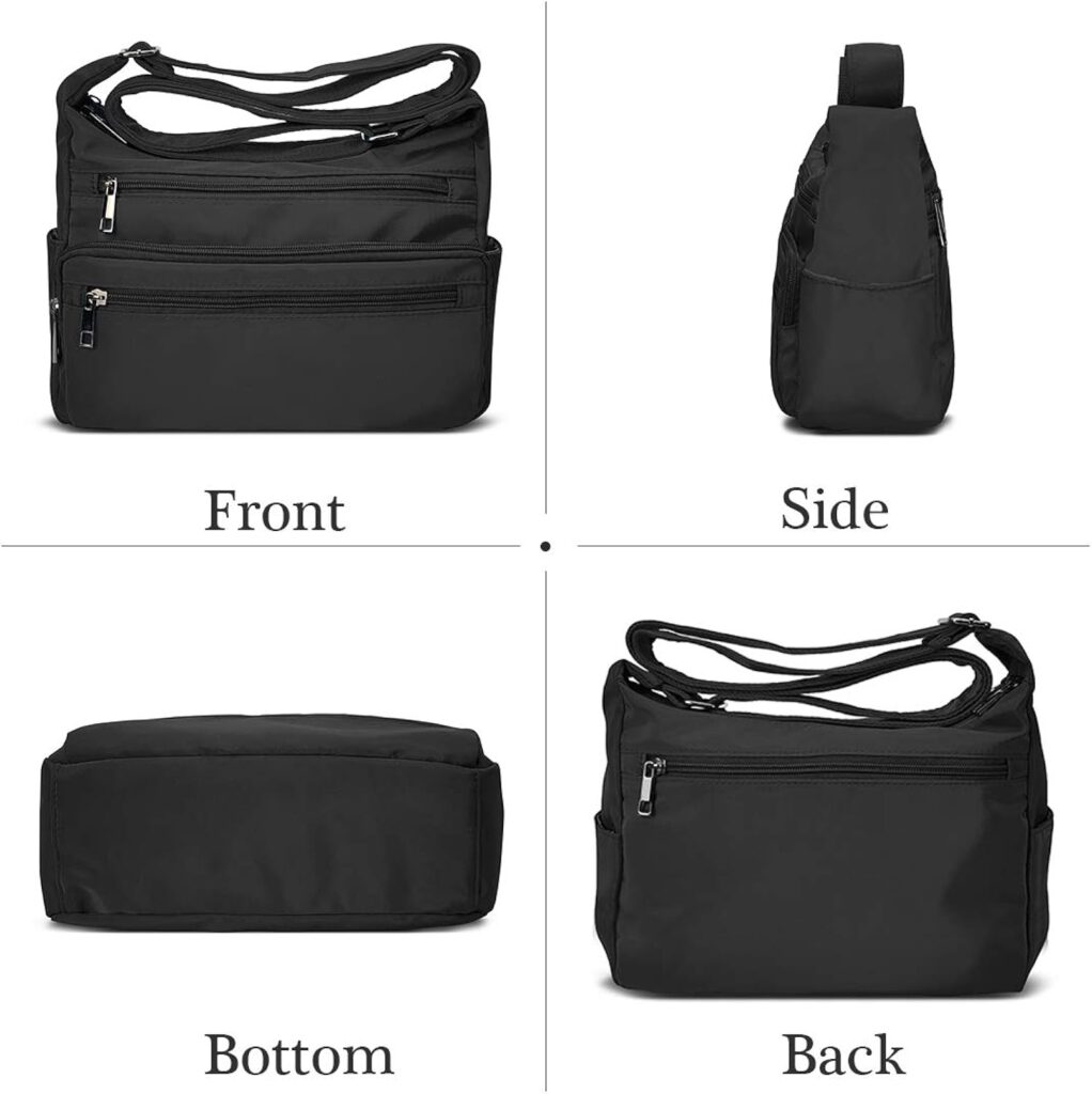 VOLGANIK ROCK RFID Purses for Women Fabric Nylon Multi Pocket Crossbody Bag Ladies Travel Handbag