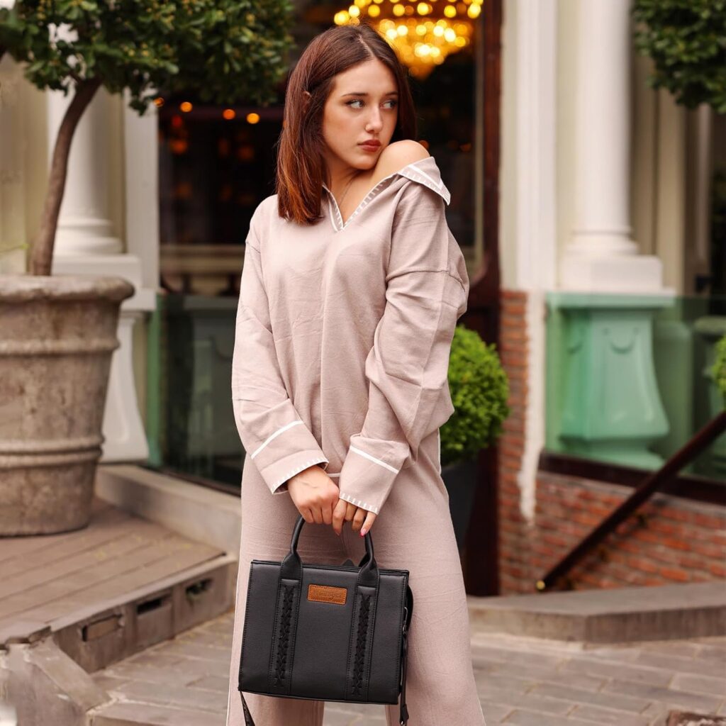 Wrangler Medium Tote Bag for Women Designer Satchel Handbags Top-handle Purses with Strap